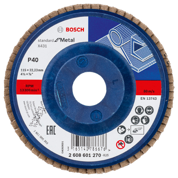 Fächerschleifscheibe X431 Standard for Metal, gerade, 115 mm, 40, Kunststoff Produktbild img1 L