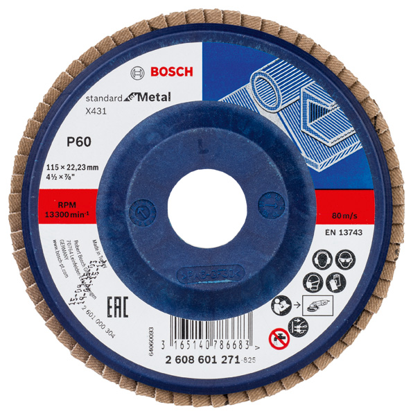 Fächerschleifscheibe X431 Standard for Metal, gerade, 115 mm, 60, Kunststoff Produktbild img1 L