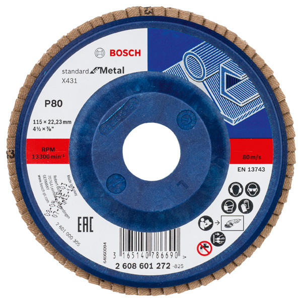 Fächerschleifscheibe X431 Standard for Metal, gerade, 115 mm, 80, Kunststoff Produktbild img1 L