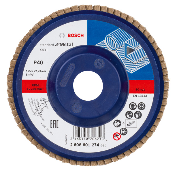 Fächerschleifscheibe X431 Standard for Metal, gerade, 125 mm, 40, Kunststoff Produktbild img1 L