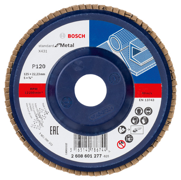 Fächerschleifscheibe X431 Standard for Metal, gerade, 125 mm, 120, Kunststoff Produktbild img1 L