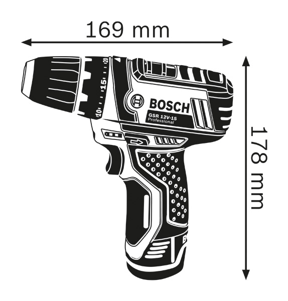 Akku-Bohrschrauber GSR 12V-15, 2 x Akku GBA 12V 2.0Ah, Bit-Set 25-tlg Produktbild img3 L