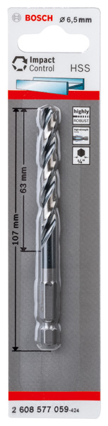 HSS Spiralbohrer mit Sechskantschaft 6,5 mm Produktbild img2 L