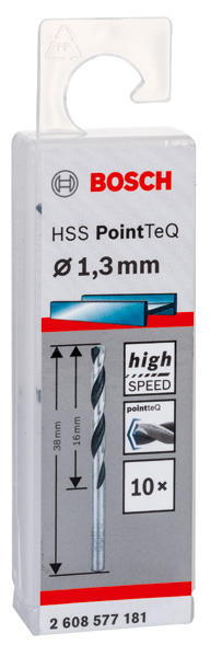 Metallspiralbohrer HSS PointTeQ, DIN 338, 1,3 mm, 10er-Pack Produktbild img2 L