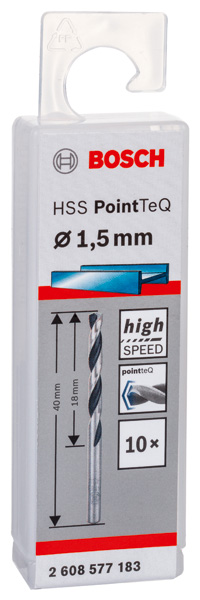 Metallspiralbohrer HSS PointTeQ, DIN 338, 1,5 mm, 10er-Pack Produktbild img2 L