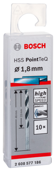 Metallspiralbohrer HSS PointTeQ, DIN 338, 1,8 mm, 10er-Pack Produktbild img2 L