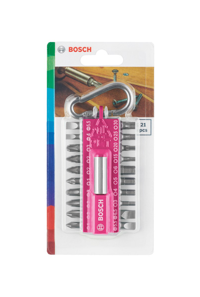 21-teiliges Schrauberbit-Set mit Snap-hook, Pink Produktbild img2 L