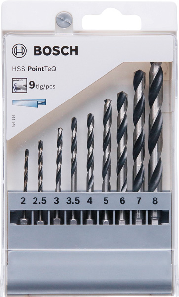HSS PointTeQ Sechskantbohrer-Set, 9-tlg., 2-8&nbsp;mm Produktbild img1 L