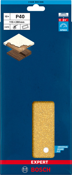 EXPERT C470 Schleifblatt, 115x280mm, K40, 14 Löcher, 10-tlg. Produktbild img3 L