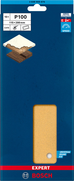 EXPERT C470 Schleifblatt, 115x280mm, K100, 14 Löcher, 10-tlg. Produktbild img3 L