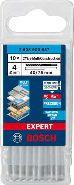 EXPERT CLY-9 Multi Construction Bohrer-Set, 4x40x75 mm, 10-tlg. Produktbild img2 L