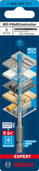 EXPERT HEX-9 Multi Construction Bohrer, 5x50x100 mm Produktbild img2 L