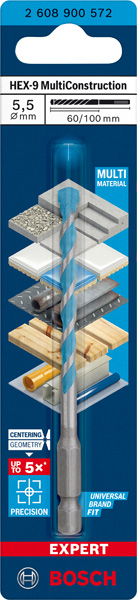 EXPERT HEX-9 Multi Construction Bohrer, 5.5x60x100 mm Produktbild img2 L