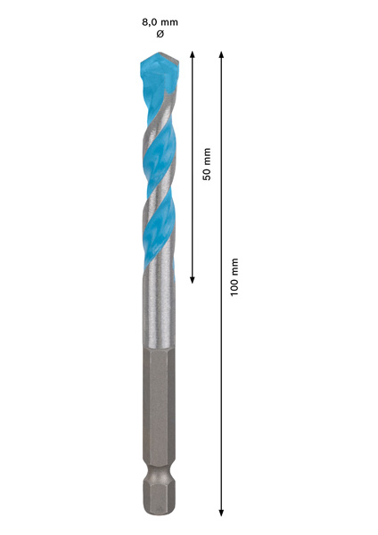 EXPERT HEX-9 Multi Construction Bohrer, 8x50x100 mm Produktbild img4 L