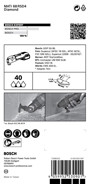 EXPERT MATI 68 RSD4 Ecklatt für Multifunktionswerkzeuge, 68 x 10 mm Produktbild img3 L