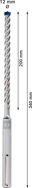 EXPERT SDS max-8X Hammerbohrer, 12x200x340 mm Produktbild img4 L