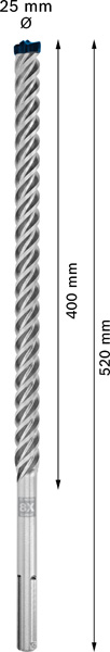 EXPERT SDS max-8X Hammerbohrer, 25x400x520 mm Produktbild img4 L