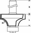 Abrundfräser Expert for Wood, 8&nbsp;mm, D 25,4&nbsp;mm, R1 6,35&nbsp;mm, L 12,7&nbsp;mm, G 55&nbsp;mm Produktbild img3 L