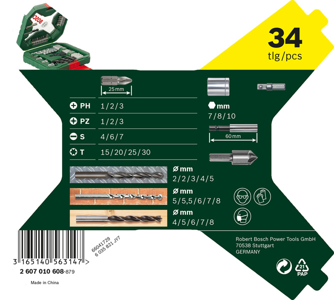 X-Line Classic Bohrer- und Schrauber-Set, 34-teilig Produktbild img3 L
