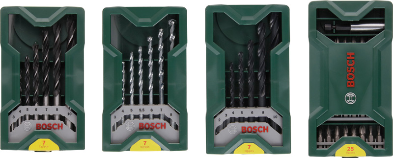 Bohr- Schrauberbit-Set 3+1, Mini-X-Line, Metall-, Stein-, Holzbohrer, Bit-Set Produktbild img1 L