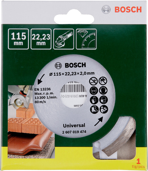 Diamanttrennscheibe für Baumaterial, Durchmesser: 115 mm Produktbild img2 L