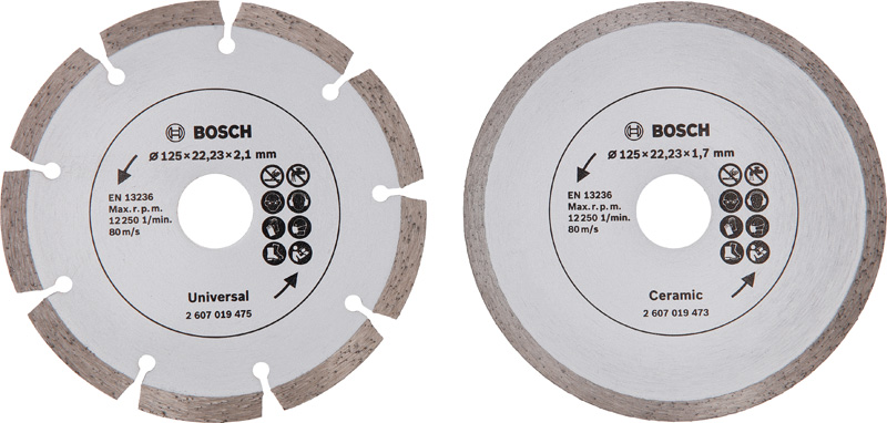 Diamanttrennscheibe für Fliesen und Baumaterial, Durchmesser: 125 mm, 2er-Pack Produktbild img1 L