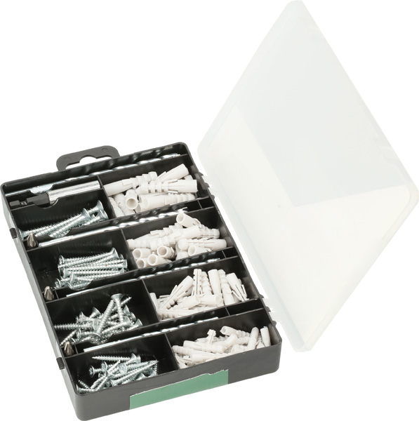 Befestigungs-Set 173-teilig, Bohrer, Dübel, Schrauben, Bits in Sortierbox Produktbild img1 L