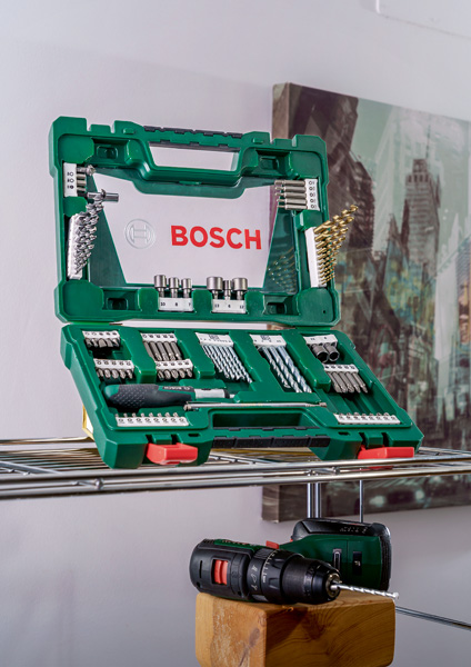 V-Line TiN-Bohrer- und Bit-Set, 91-teilig, Ratschen-Schraubendreher, Magnetstab Produktbild img6 L