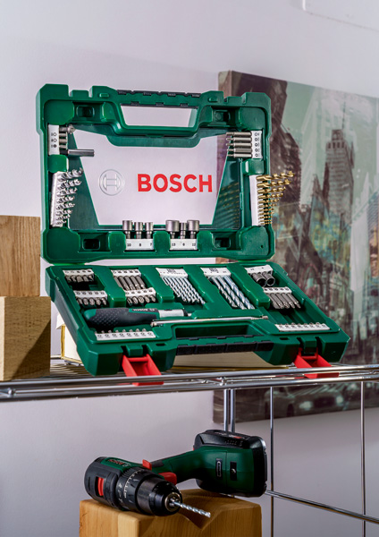 V-Line TiN-Bohrer- und Bit-Set, 91-teilig, Ratschen-Schraubendreher, Magnetstab Produktbild img7 L