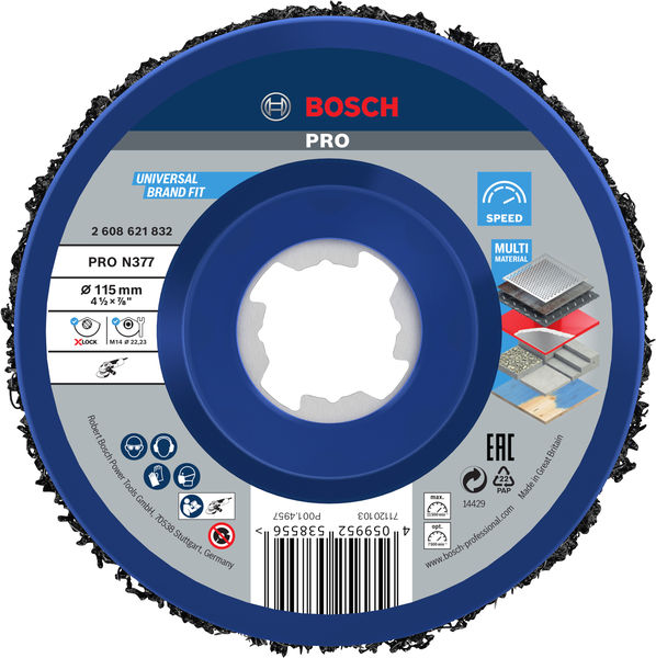 PRO N377 Reinigungsscheibe, 115&nbsp;mm, 22.23&nbsp;mm, X-Lock Produktbild img1 L