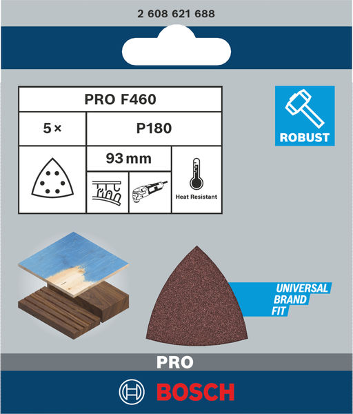 PRO F460 Schleifblatt, 93&nbsp;x&nbsp;93&nbsp;mm; G180, 5-tlg. Produktbild img3 L