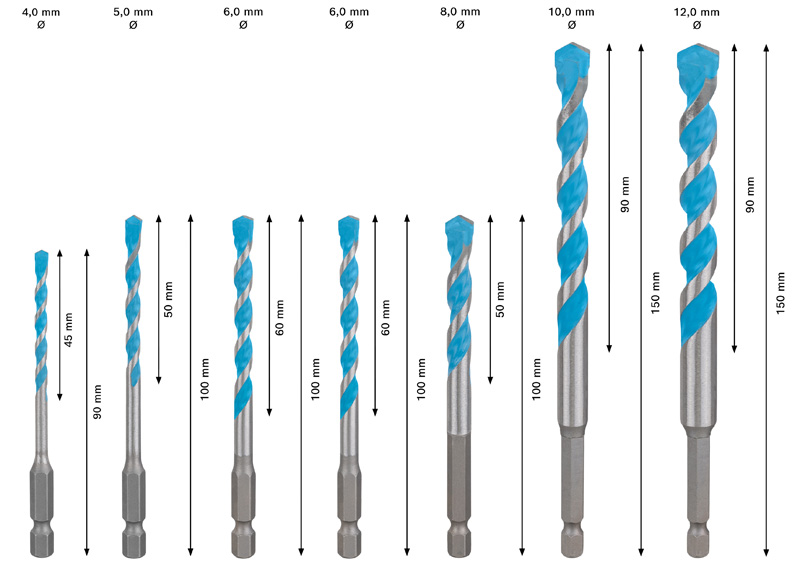EXPERT HEX-9 Multi Construction Bohrer-Set, D= 4/5/6/6/8/10/12 mm, 7-tlg. Produktbild img3 L