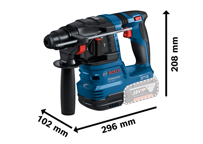 Akku-Bohrhammer mit SDS plus GBH 18V-22, 2 x Akku GBA 18V 4.0Ah in L-BOXX 238 Produktbild img3 L