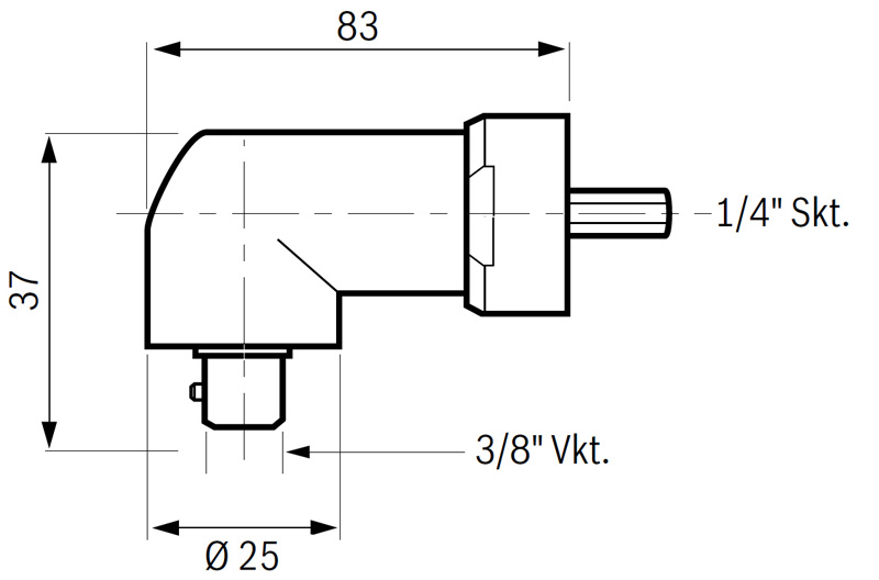 Winkelkopf 3/8"-Vierkant-Abtrieb Produktbild img2 L