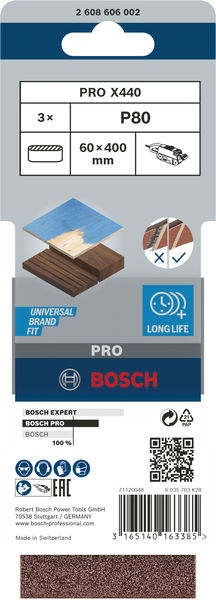 PRO X440 Schleifband, 60&nbsp;x&nbsp;400 mm, 80, 3-tlg. Produktbild img2 L