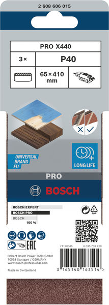 PRO X440 Schleifband, 65&nbsp;x&nbsp;410&nbsp;mm, G40, 3-tlg. Produktbild img2 L