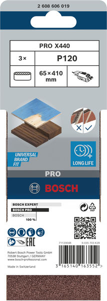 PRO X440 Schleifband, 65&nbsp;x&nbsp;410&nbsp;mm, G120, 3-tlg. Produktbild img2 L