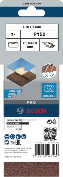 PRO X440 Schleifband, 65&nbsp;x&nbsp;410&nbsp;mm, G150, 3-tlg. Produktbild img2 L