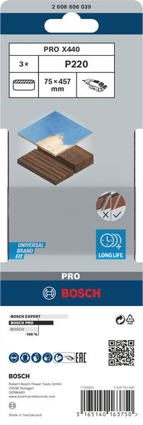 PRO X440 Schleifband, 75&nbsp;x&nbsp;457&nbsp;mm, G220, 3-tlg. Produktbild img2 L
