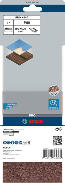 PRO X440 Schleifband, 100 x 620 mm, G60, 3-tlg. Produktbild img2 L