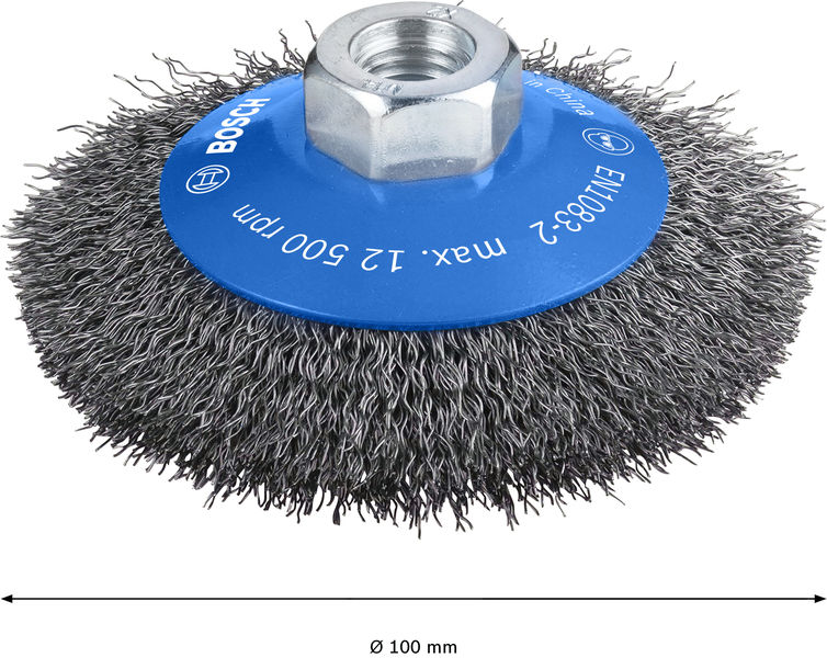 PRO&nbsp;Metal clean Kegelbürste, 100 x 0,3&nbsp;mm, Gewinde Produktbild img4 L
