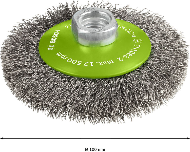 PRO Stainless Steel clean Kegelbürste, 100 x 0,35 mm, Gewinde Produktbild img4 L