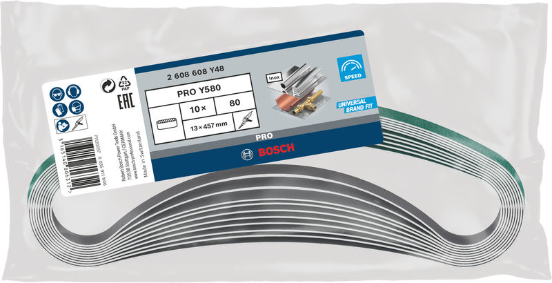 PRO Y580 Schleifband, 13&nbsp;x&nbsp;457&nbsp;mm, 80, 10-tlg. Produktbild img2 L