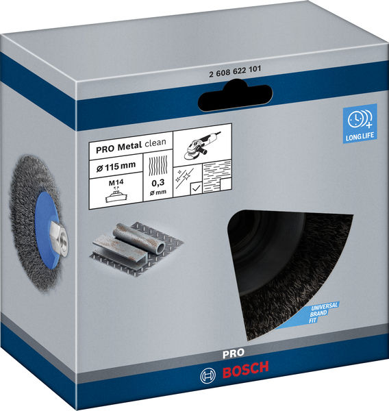 PRO&nbsp;Metal clean Kegelbürste, 115 x 0,3&nbsp;mm, Gewinde Produktbild img2 L