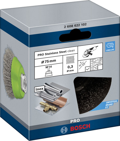PRO Stainless Steel clean Topfbürste, 75 x 0,3&nbsp;mm, Gewinde Produktbild img2 L