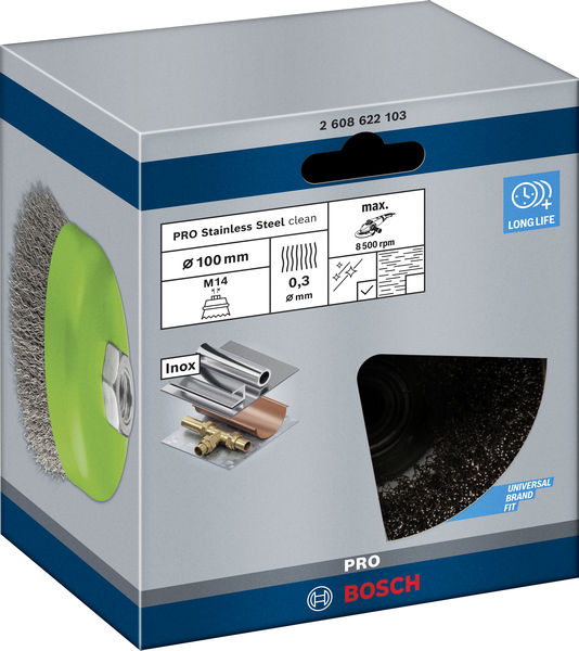 PRO Stainless Steel clean Topfbürste, 100 x 0,3&nbsp;mm, Gewinde Produktbild img2 L