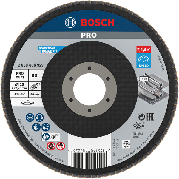 PRO X571 Fächerschleifscheibe, abgewinkelt, 125&nbsp;mm, K60 Produktbild img1 L