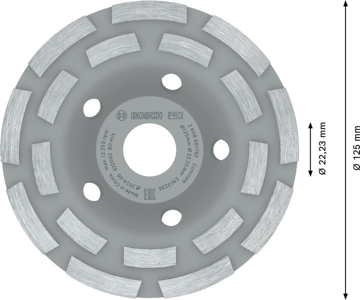 PRO Concrete Topfscheibe, 50&nbsp;x&nbsp;125&nbsp;mm, 22,23&nbsp;mm, 2-reihig Produktbild img4 L