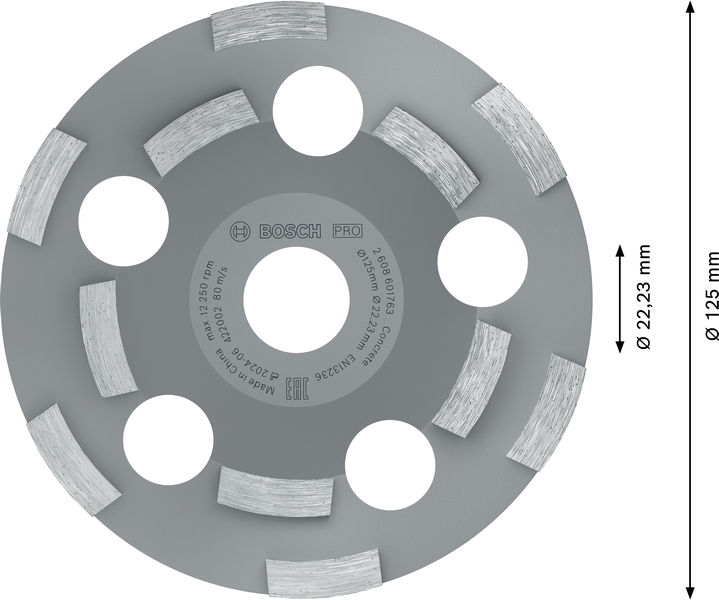 PRO Abrasive Topfscheibe, 50 x 125&nbsp;mm, 22,23&nbsp;mm Produktbild img5 L