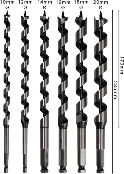 PRO Wood Holzschlangenbohrer Set, L235 mm, 6-tlg. Produktbild img5 L